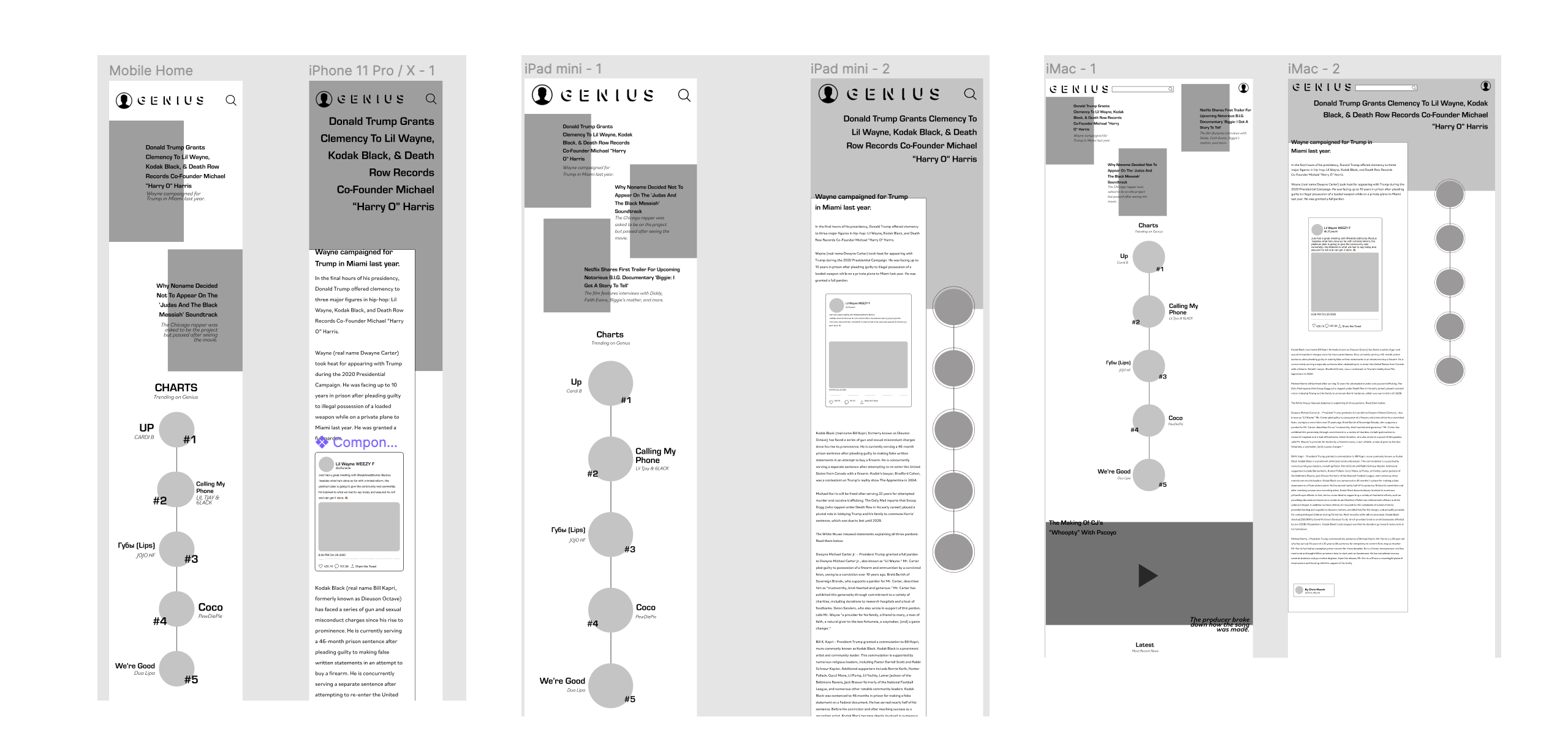 mid-fidelity wireframes