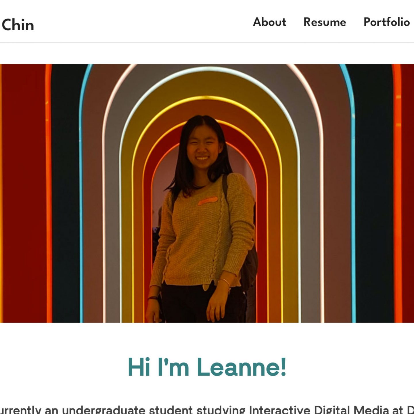 Responsive Portfolio: Leanne Chin